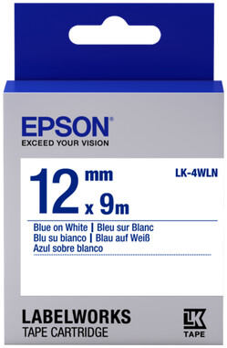 Epson LabelWorks LK-4WLN, páska pro tiskárny etiket, 12mm, 9m, modro-bílá_1150320148