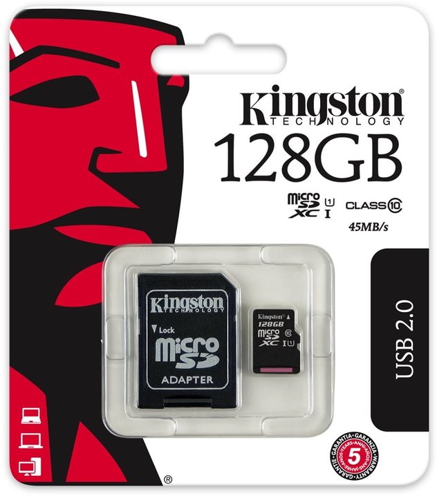 Kingston Micro SDXC 128GB Class 10 UHS-I + SD adaptér_1071861052