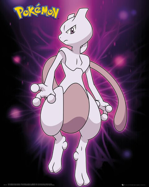 Plakát mini Pokémon - Mewtwo Neon_603316935