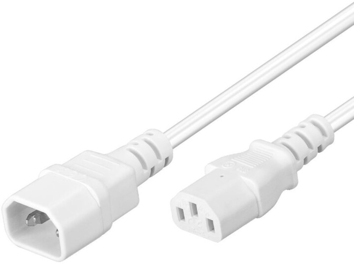 PremiumCord prodlužovací kabel síť 230V, C13-C14, 2m, bílá_1272828754