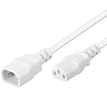 PremiumCord prodlužovací kabel síť 230V, C13-C14, 2m, bílá kps2w