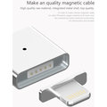 WSKEN Lightning magnetický nabíjecí/datový kabel, dvě koncovky, 1m, kov/plast, stříbrná_1344827152