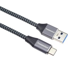 PremiumCord kabel USB-A - USB-C, USB 3.2 gen. 1, 3A, 5Gbit/s, opletený, 3m ku31cs3