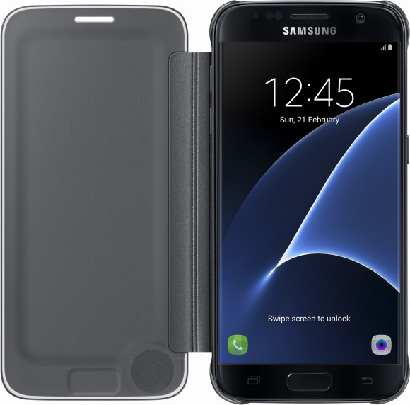Samsung EF-ZG930CB Flip Clear View Galaxy S7,Black_125823780