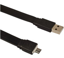Fontastic plochý datový USB kabel s konektorem microUSB, černý_1943610364