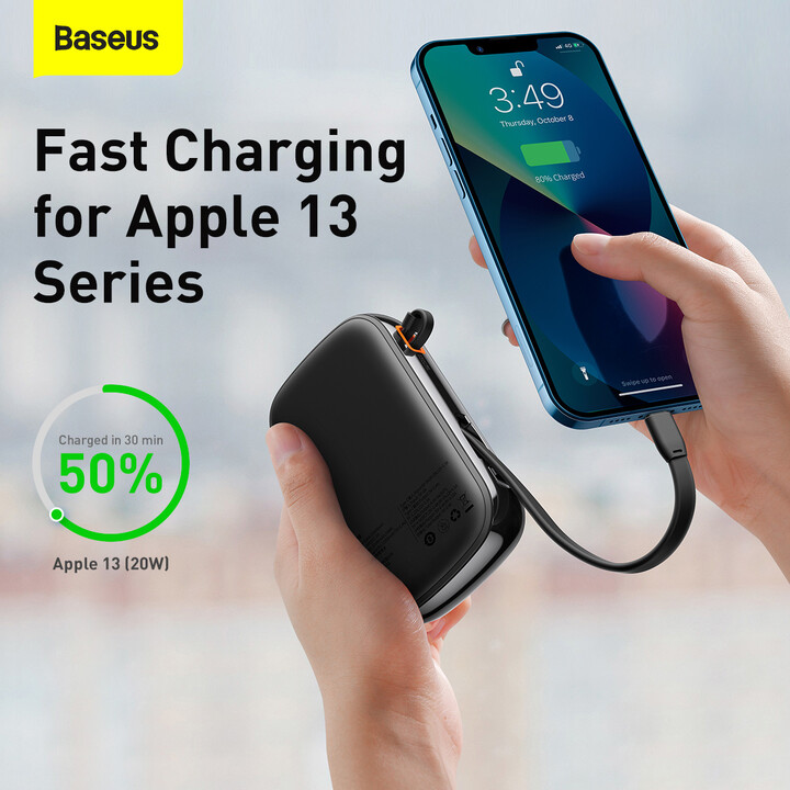 Baseus powerbanka s digitálním displejem Qpow Pro Fast Charge iP, 20000mAh, 20W, černá_2043760531