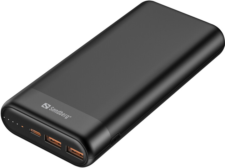 Sandberg powerbanka USB-C, PD 65W + 2x QC3.0, 20000mAh, černá_428204167