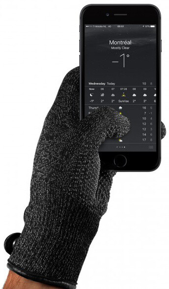 MUJJO Rukavice dvouvrstvé dotykové rukavice pro SmartPhone - velikost S - černé_865229941