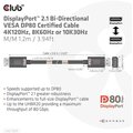 Club3D kabel DisplayPort 2.1 - DisplayPort 2.1, 4K@120Hz/8K@60Hz HDR, 1.2m, černá_1612640139