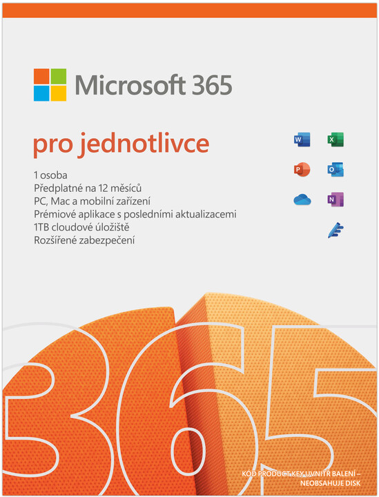 Microsoft 365 pro jednotlivce 1 rok - elektronicky