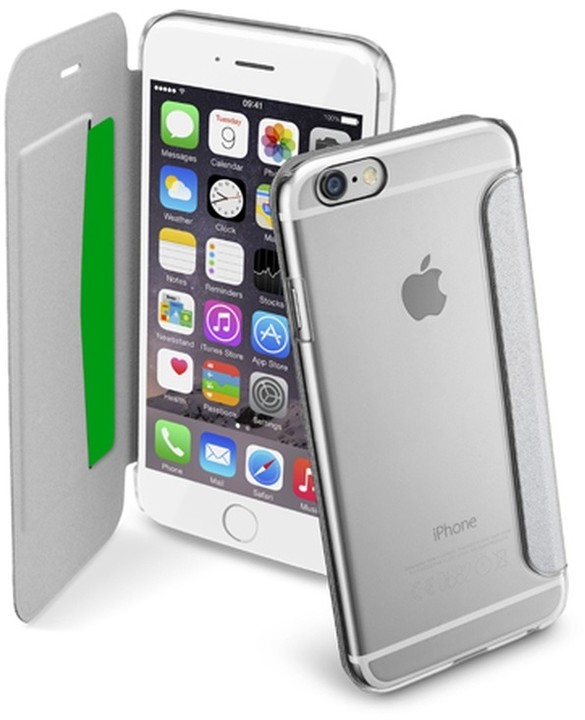 CellularLine průhledné pouzdro Clear Book pro Apple iPhone 6, stříbrná_1088456180