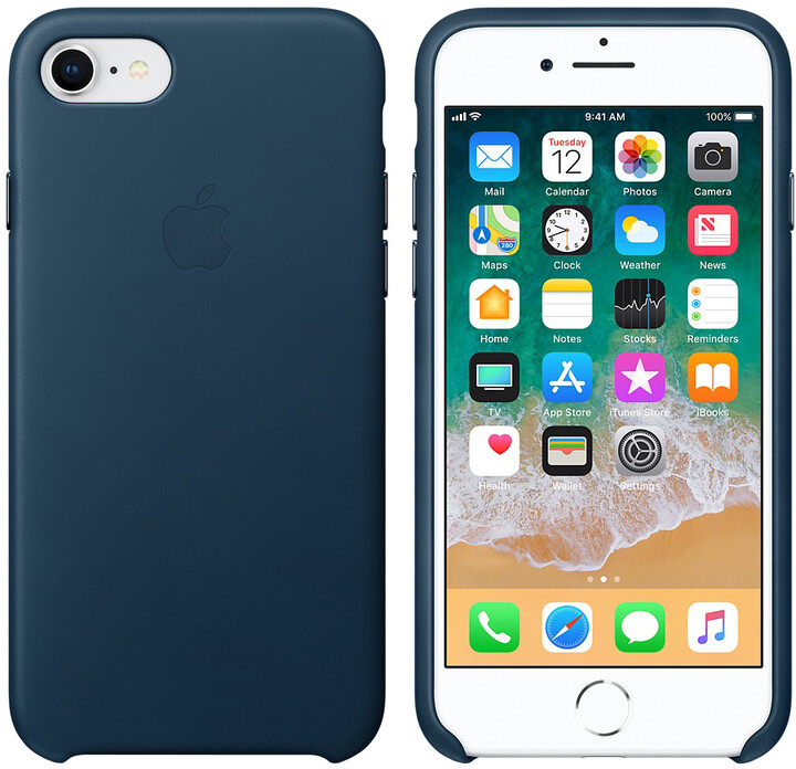 Apple kožený kryt na iPhone 8/7, vesmírně modrá_1430210178