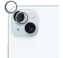 EPICO hliníkové tvrzené sklo na čočky fotoaparátu pro Apple iPhone 15 / 15 Plus, modrá_791641998