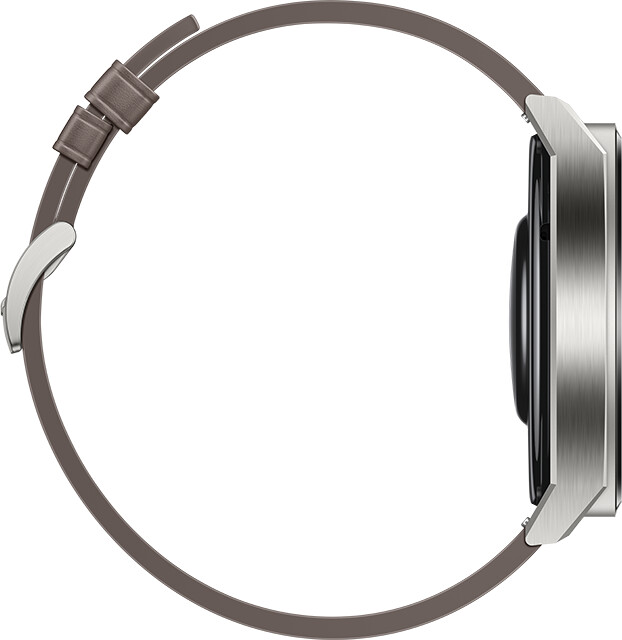 Huawei Watch GT 3 Pro 46 mm, Light Titanium Case, Gray Leather Strap_673646942