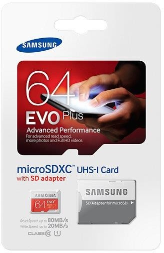 Samsung Micro SDXC EVO+ 64GB UHS-I + SD adaptér_850904237