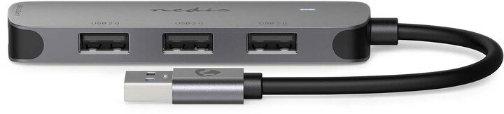 Nedis USB hub, 4 portový, USB-A, 3x USB 2.0, 1x USB 3.2 Gen 1_804471808