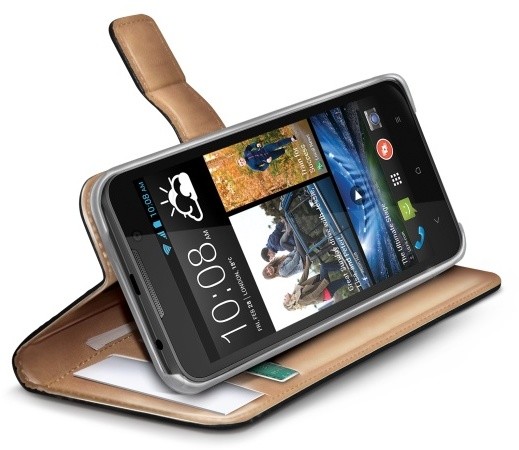 CELLY Wally pouzdro pro HTC Desire 516 Dual SIM, PU kůže, černá_180200630