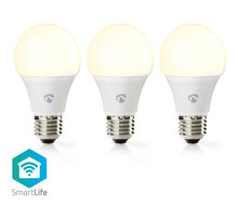 Nedis Wi-Fi chytrá LED žárovka, 3 ks v balení, teplá bílá, E27, .800 lm, 9W, F_448798179