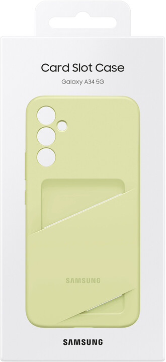 Samsung ochranný kryt s kapsou na kartu pro Galaxy A34 5G, limetková_1183605828