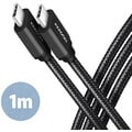 AXAGON kabel USB-C - USB-C SPEED USB3.2 Gen 1, PD60W 3A, opletený, 1m, černá_494077040