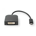 Nedis adaptér USB-C - DVI-D 24+1 (M/F), 1080p, 20cm, černá_2021050950