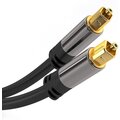 PremiumCord kabel Toslink, M/M, průměr 6mm, pozlacené konektory, 3m, černá