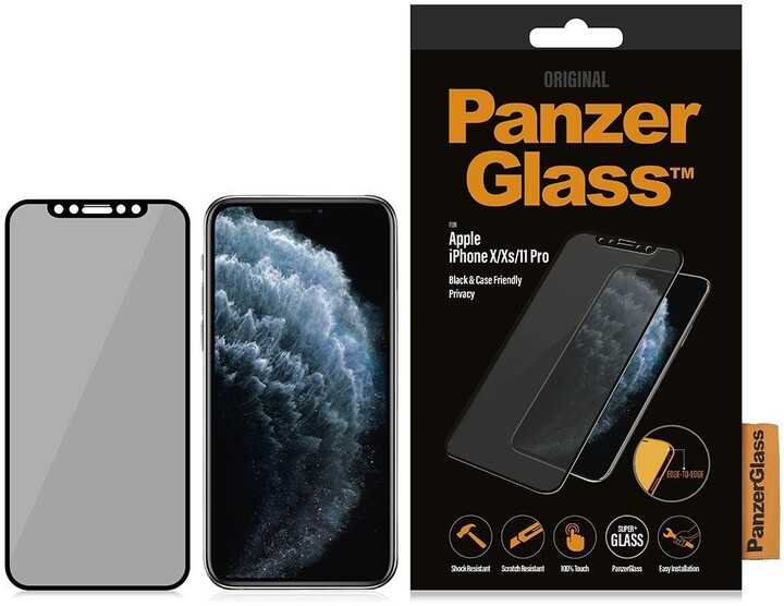 PanzerGlass Edge-to-Edge Privacy pro Apple iPhone X/Xs/11 Pro, černé_2077252283