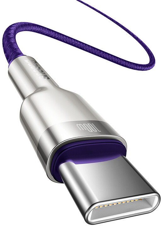 BASEUS kabel Cafule USB-C - USB-C, nabíjecí, datový, 100W, 1m, fialová