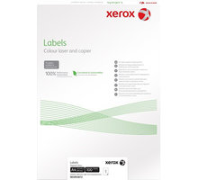 Xerox bílé samolepicí štítky pro černobílý tisk - ostré rohy, A4, 100ks, 1UP 210x297