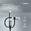 VARTA kabel 3v1 USB-A - Lightning/microUSB/USB-C, 12W, 2m_2132569111
