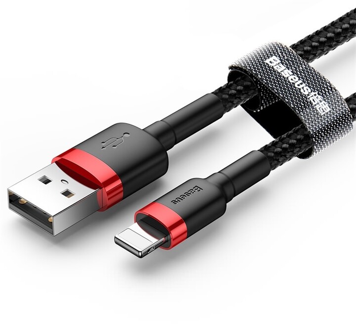Baseus nabíjecí / datový kabel Cafule USB-A - Lightning, 2,4A, 0.5m, červená/černá_1550364708