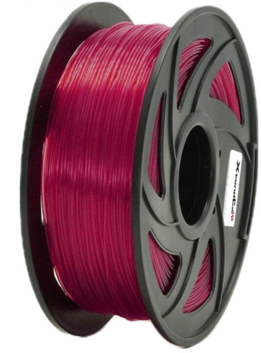 XtendLAN tisková struna (filament), PLA, 1,75mm, 1kg, průhledný červený_1523858669
