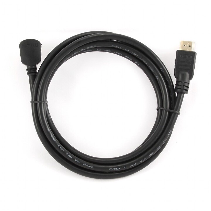 Gembird CABLEXPERT kabel HDMI - HDMI 1.4, 1.8m, stíněný, zlacené kontakty, 90° lomený_1774961542
