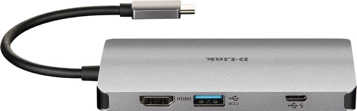 D-Link USB-C Hub 8v1, HDMI, Ethernet, PD, čtečka karet_1274256536