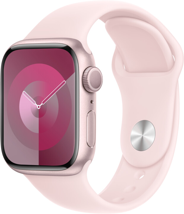 Apple Watch Series 9, 41mm, Pink, Light Pink Sport Band - M/L_264468655