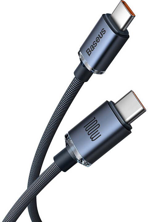 Baseus nabíjecí / datový kabel Crystal Shine Series USB-C - USB-C, 100W, 1.2m, černá_17776541