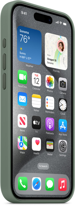Apple Silikonový kryt s MagSafe pro iPhone 15 Pro, cypřišově zelená_1326503517
