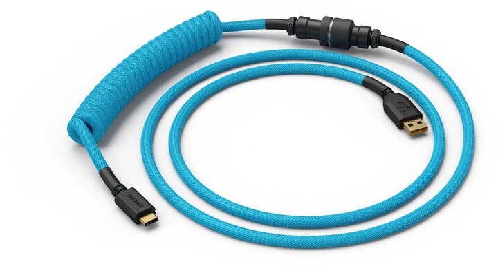 Glorious Coiled Cable, USB-C/USB-A, 1,37m, Electric Blue_261780950