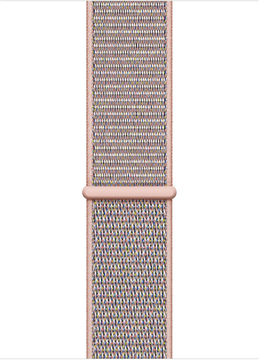 Apple Watch series 4, 44mm, pouzdro ze zlatého hliníku/růžový provlékací řemínek_1229219189