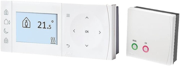 Danfoss prostorový termostat TPOne-RF + RX1, bezdrátový příjmač, bílá_2061270817