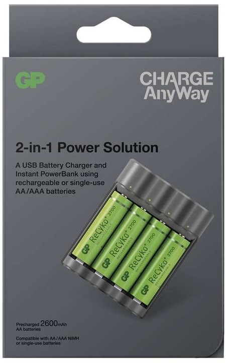 GP Charge AnyWay 2v1 + 4x AA ReCyko + funkce powerbanky_955405555
