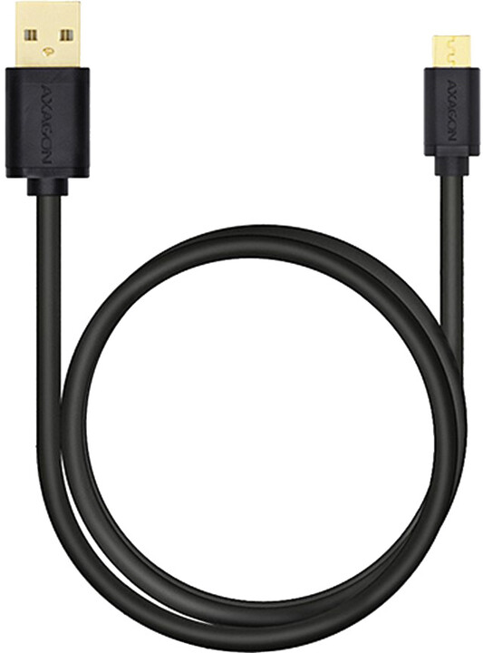 AXAGON BUMM-AM30QB, HQ Kabel Micro USB - USB A, datový a nabíjecí 2A, černý, 3 m_2052123594