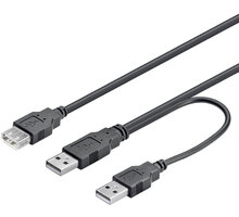 PremiumCord USB, napájecí Y, A/M -- A/M + A/F 0.3m ku2y01
