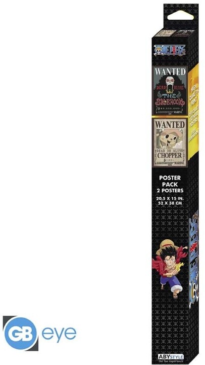 Plakát One Piece - Wanted Chopper &amp; Brook, 2 ks (52x38)_1517317688