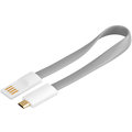 PremiumCord USB, A-B micro, magnetický, šedá - 0,2 m