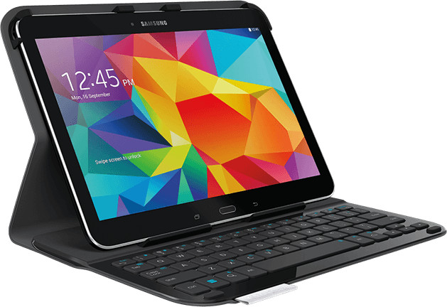 Logitech pouzdro Ultrathin Keyboard Folio s klávesnicí Samsung Galaxy Tab 4 US, černá_641167621