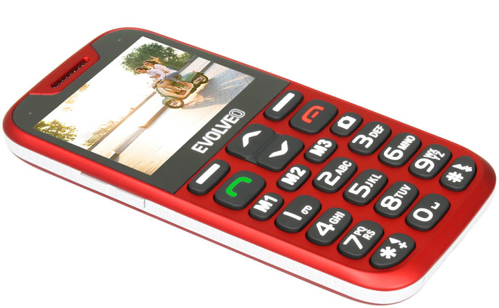 Evolveo EasyPhone XD s nabíjecím stojánkem, Red