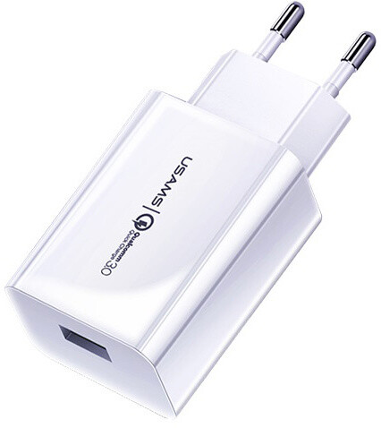 USAMS cestovní nabíječka CC083 Single QC.3 USB, bílá_1048662070