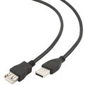 Gembird CABLEXPERT kabel USB A-A 3m 2.0 prodlužovací HQ zlacené kontakty, černá