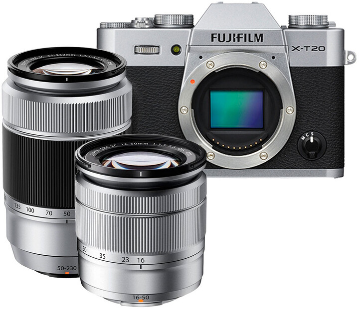 Fujifilm X-T20 + XC 16-50mm + XC 50-230mm, stříbrná_209342944